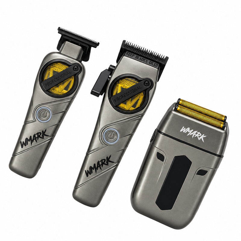 Kit Barbería WMARK NG-1613 3 en 1 Gris Profesional