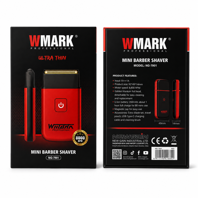 Afeitadora WMARK NG-7901 Negra Mini Shaver Ultra Thin Pro