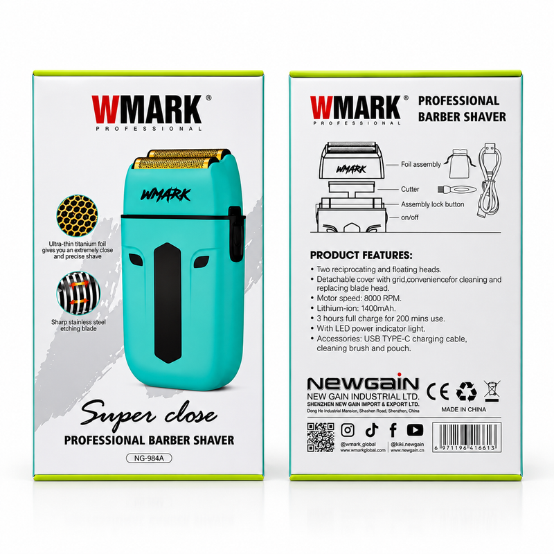 Afeitadora Profesional WMark NG-984A Super Close Azul