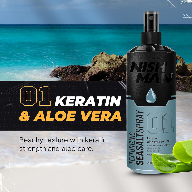 Nishman Texturizador Cabello Sal Marina Con Keratina Y Aloe