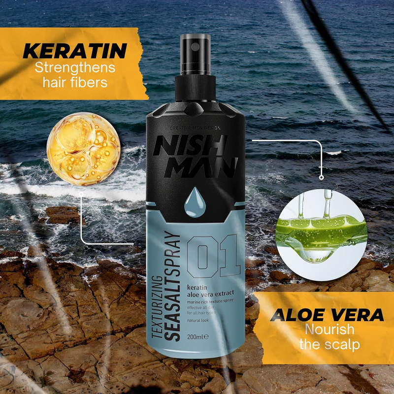 Nishman Texturizador Cabello Sal Marina Con Keratina Y Aloe