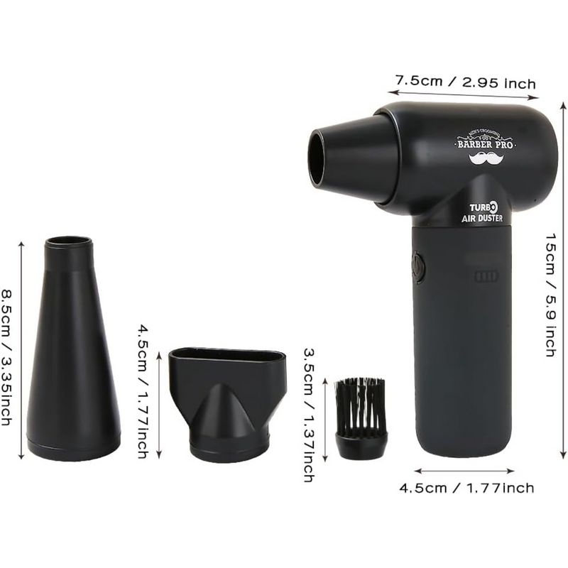 Soplador Eléctrico Inalámbrico 120000RPM con Boquillas Negro