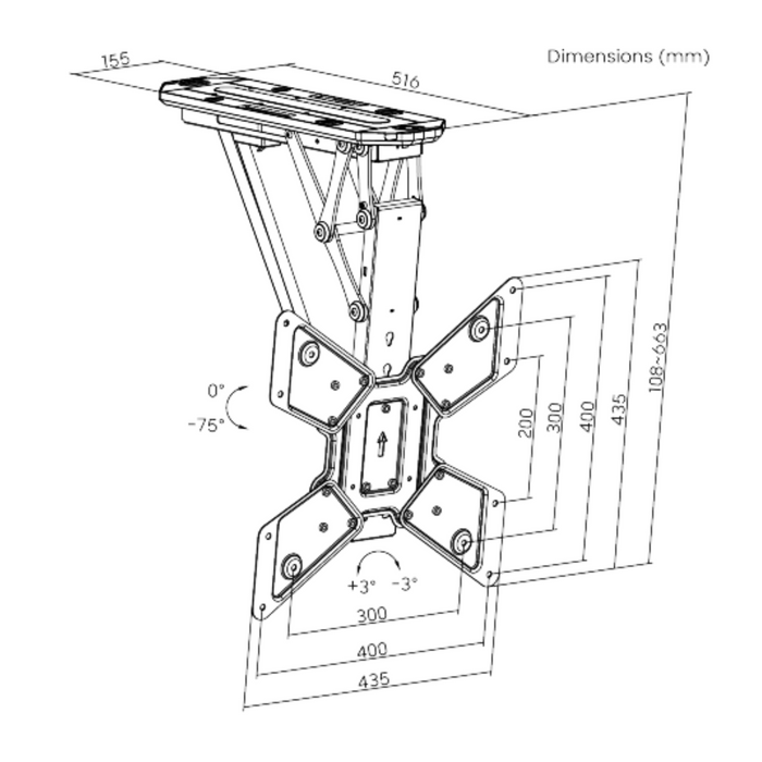 Soporte de Techo Para Tv Motorizado Con Control Remoto