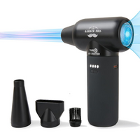 Soplador Eléctrico Inalámbrico 120000RPM con Boquillas Negro