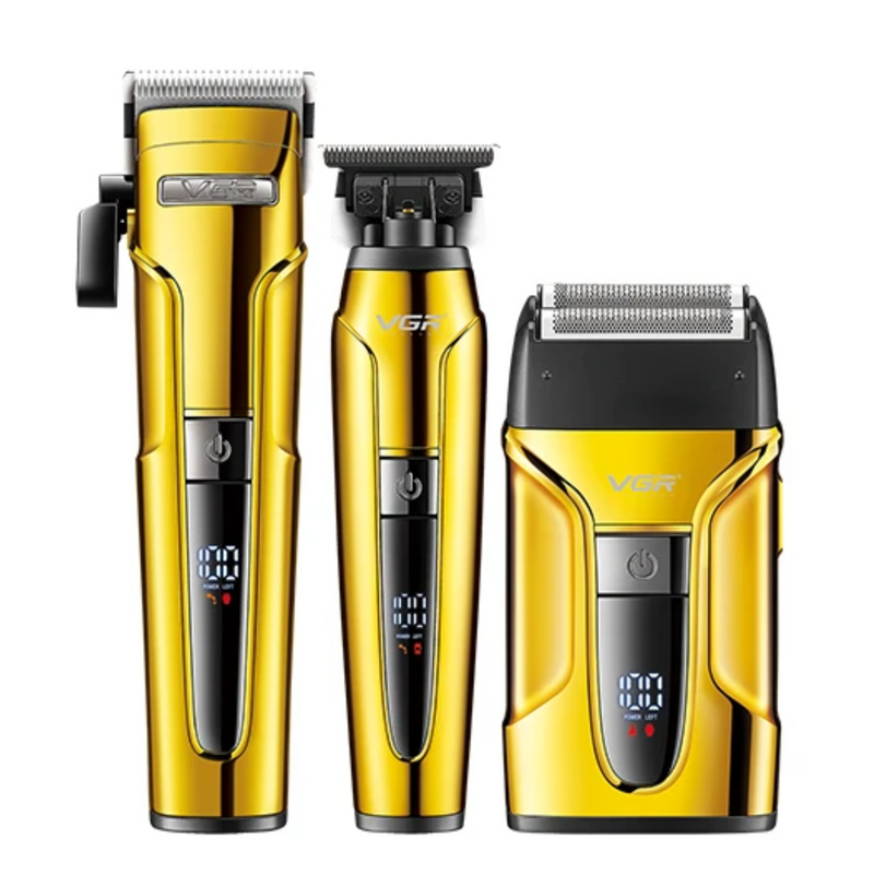 Kit CortadoraPelo Patillera Afeitadora VGR Prof V-694 Dorado