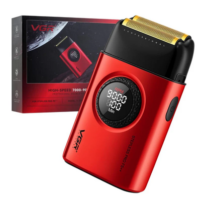 Shaver Afeitadora Profesional VGR 377 9000RPM Regulable Rojo