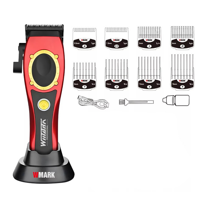 Maquina Cortadora De Pelo Profesional Wmark NG-7030 Rojo