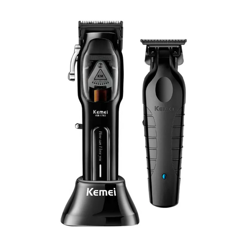 Kemei Barber Combo Clipper KM-1763 Black + Trimmer KM-2299