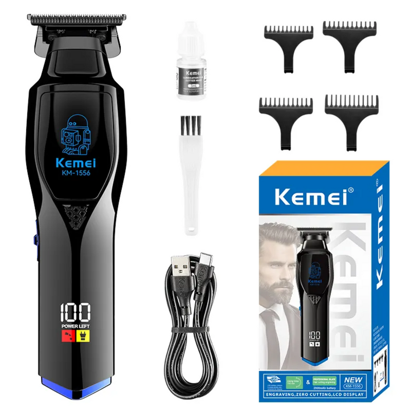 Maquina Patillera Trimmer Recargable Kemei KM-1556 Digital