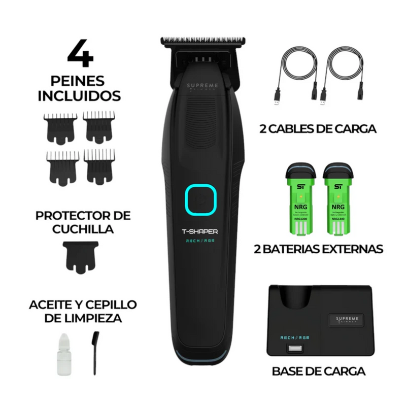 Maquina Patillera Supreme Trimmer Recharge Black