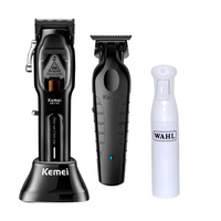 Kemei Barber Combo Clipper KM-1763 Black + Trimmer KM-2299