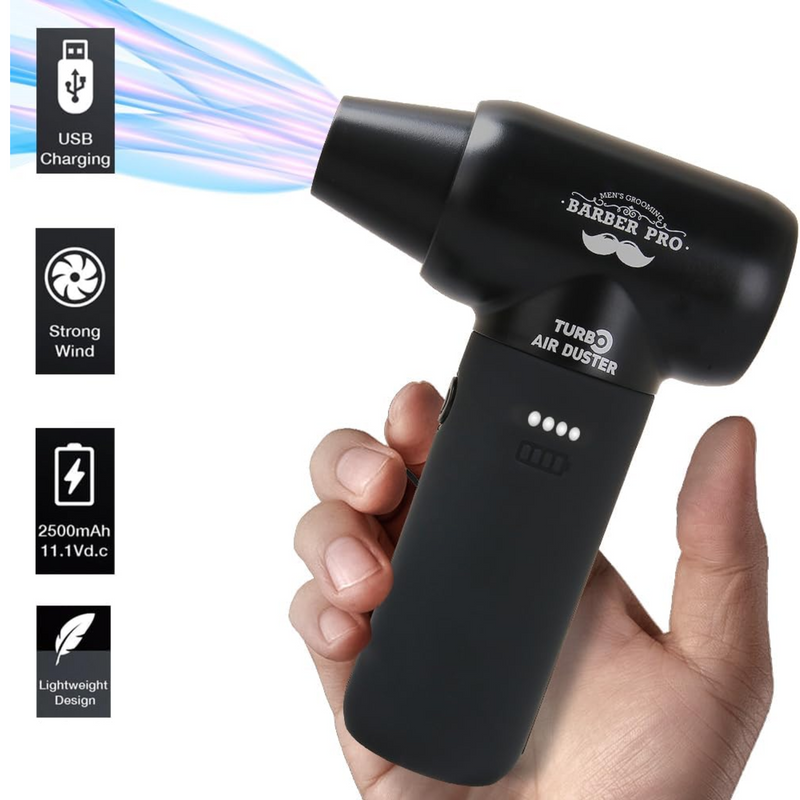 Soplador Eléctrico Inalámbrico 120000RPM con Boquillas Negro