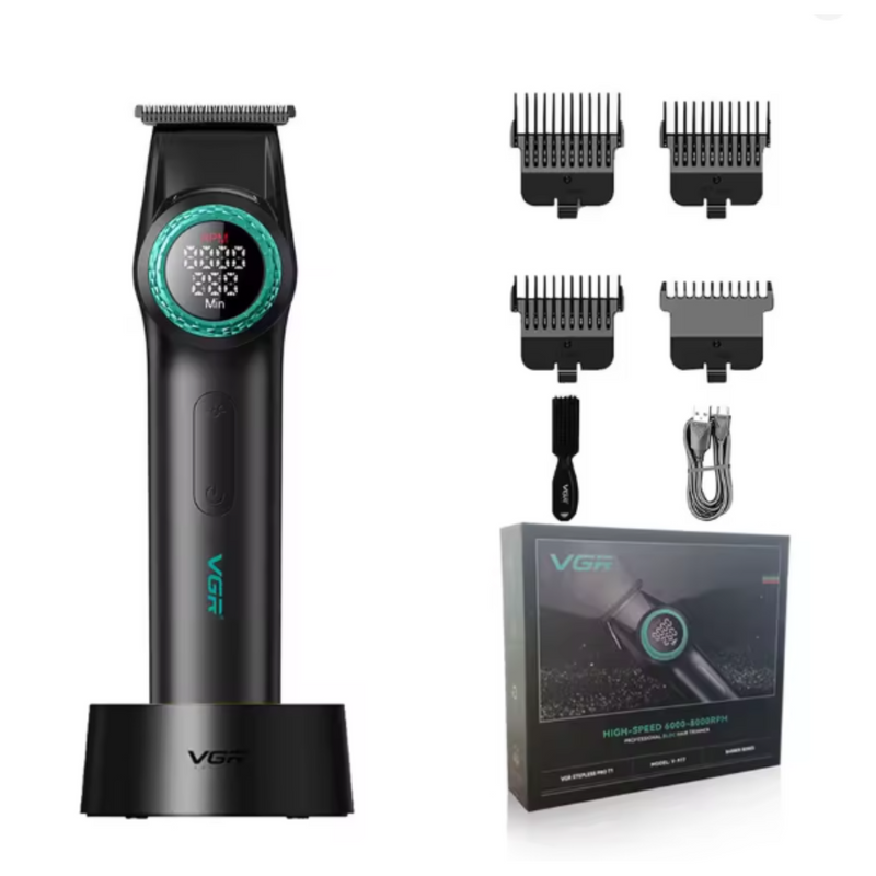 Barber Combo VGR Pro Patilera V-977 + Afeitadora V-377 Negro
