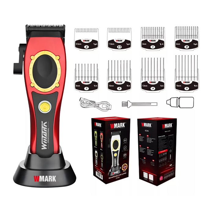 Maquina Cortadora De Pelo Profesional Wmark NG-7030 Rojo