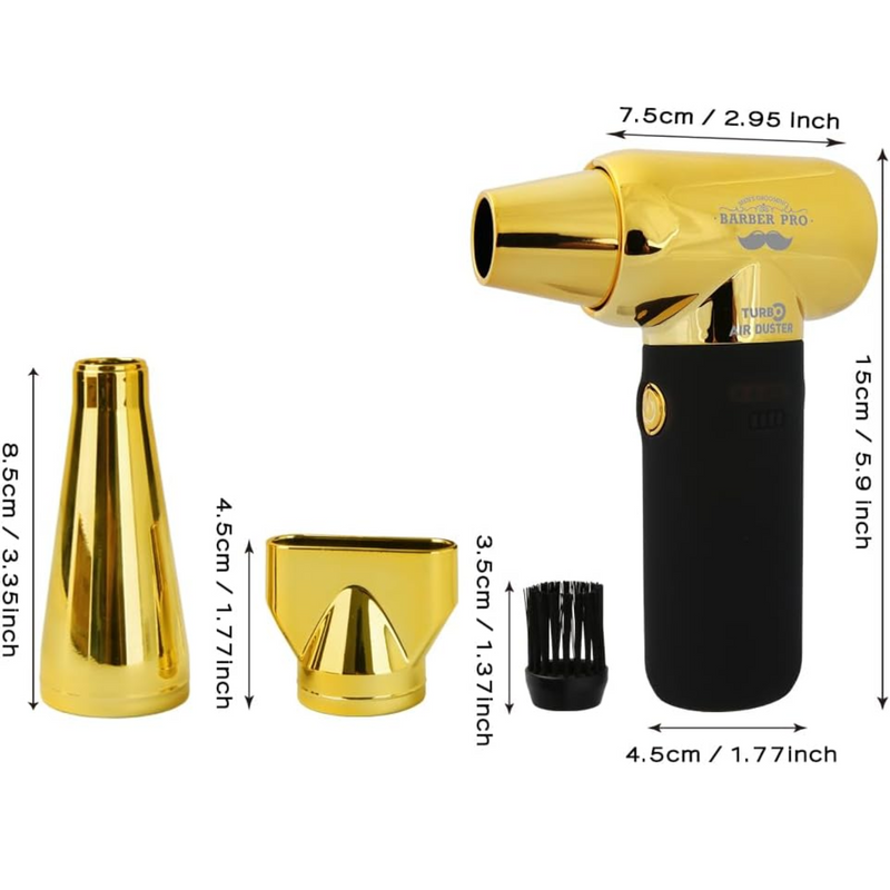 Soplador Eléctrico Inalámbrico 120000RPM con Boquillas Dorado