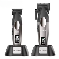 Barber Combo Kemei Cortadora y Patillera con Base 9000 RPM