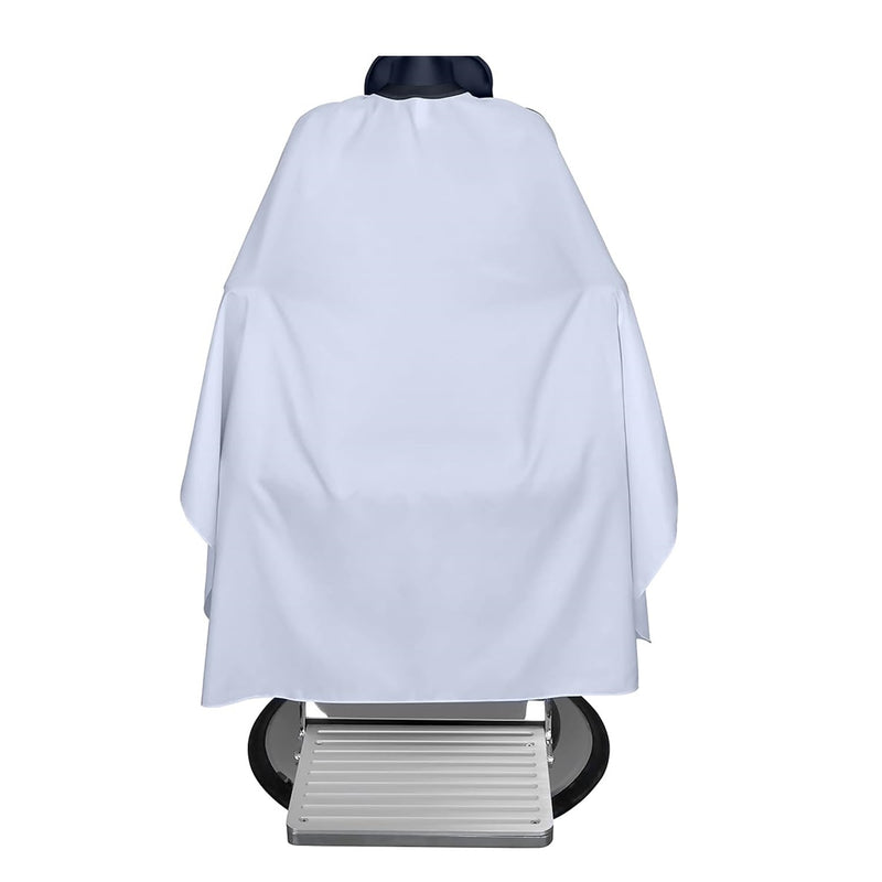 Capa de Barbero Broches Cuello de Silicona Blanco