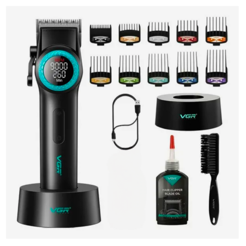 Barber Combo VGR Cortapelo, Patillera, Afeitadora y Secador