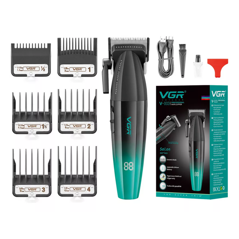 Máquina Cortapelo VGR003 Clipper Profesional Verde 9000RPM