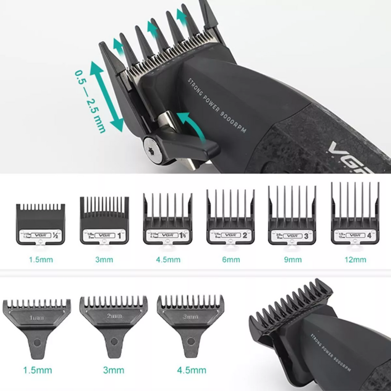 Barber Combo VGR V640 Cortapelo,Patillera y Afeitadora 9000RPM