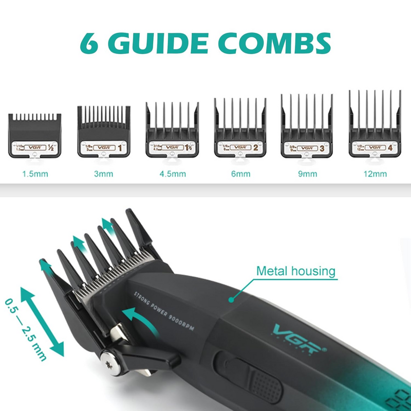 Máquina Cortapelo VGR003 Clipper Profesional Verde 9000RPM