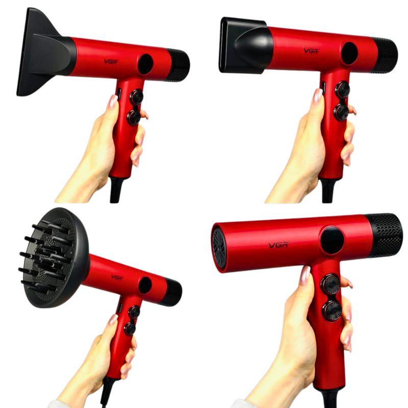 Secador De Pelo Profesional VGR V-401 110000 RPM Rojo