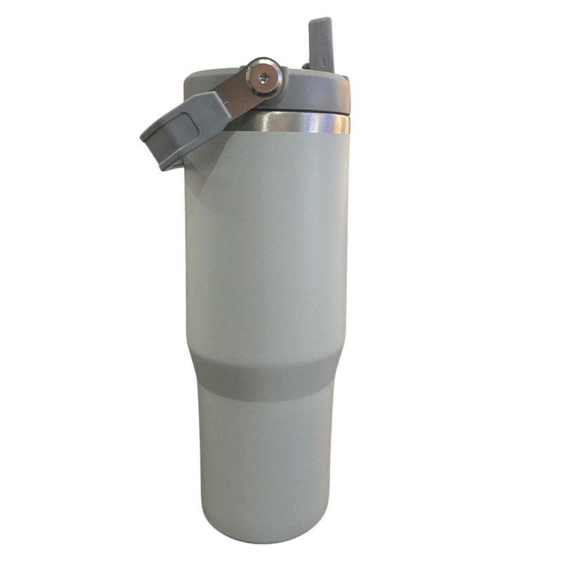 Botella Termica Flip Straw Tumbler 900 Ml Gris Claro