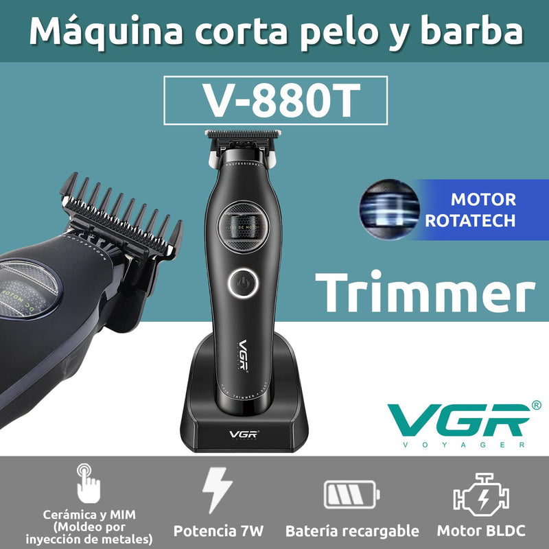 Maquina Patillera Trimmer VGR880T Rotatech Bldc 7200RPM Negro