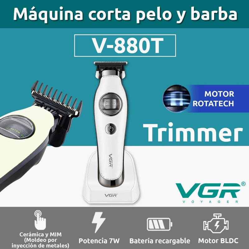 Maquina Patillera Trimmer VGR880T Rotatech 7200RPM Blanco