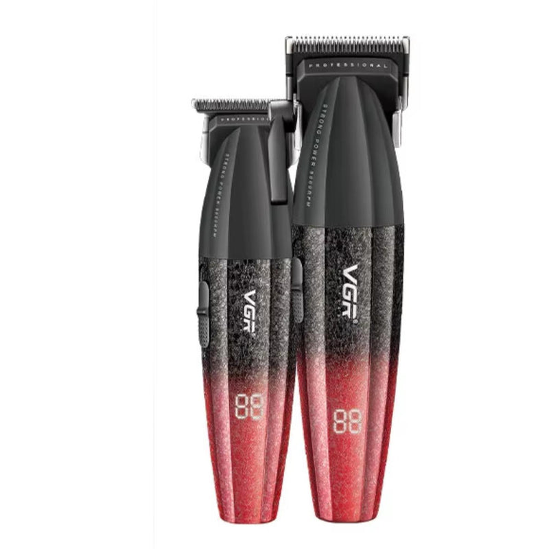 Barber Combo VGR Profesional V640 Clipper y Trimmer 9000RPM Rojo
