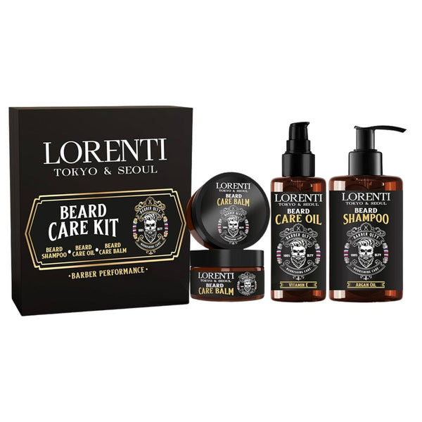 Lorenti Set Para Cuidado de Barba Champu, Balsamo y Aciete