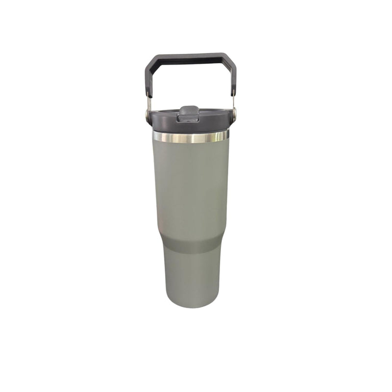 Botella Termica Flip Straw Tumbler 900 Ml Gris Oscuro