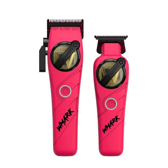 Kit Cortadora De Pelo + Trimmer Detailer Wmark NG-8613 Rosado