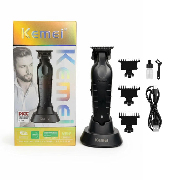 Kemei Desvelladora Cordless Trimmer Con Base Negra KM2299