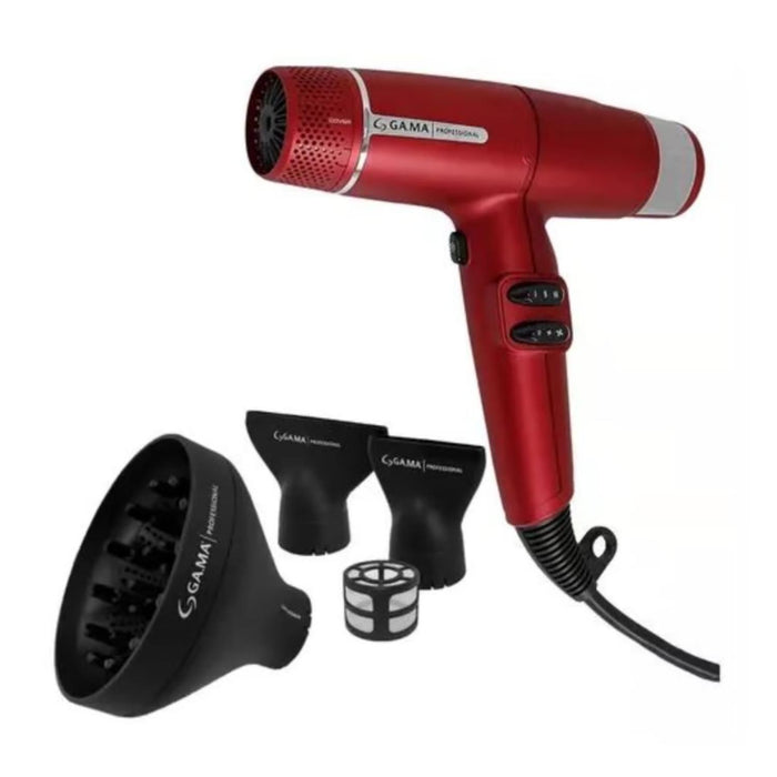 Secador De Pelo Gama Iq Lite Ultra Liviano Profesional Rojo