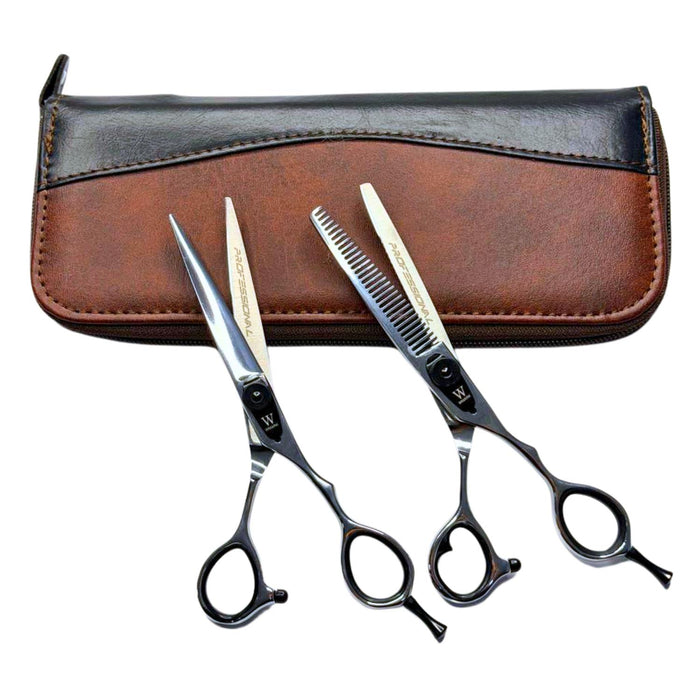 Kit de Tijeras Wmark Pro D78-PS069 6″ Con Estuche Y Peineta