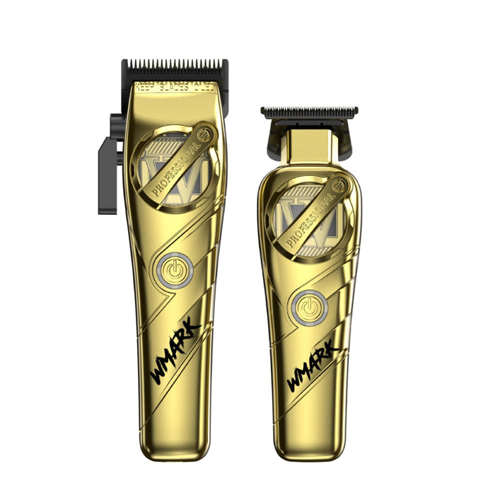 Kit Cortadora De Pelo + Trimmer Detailer Wmark NG-8613 Dorado