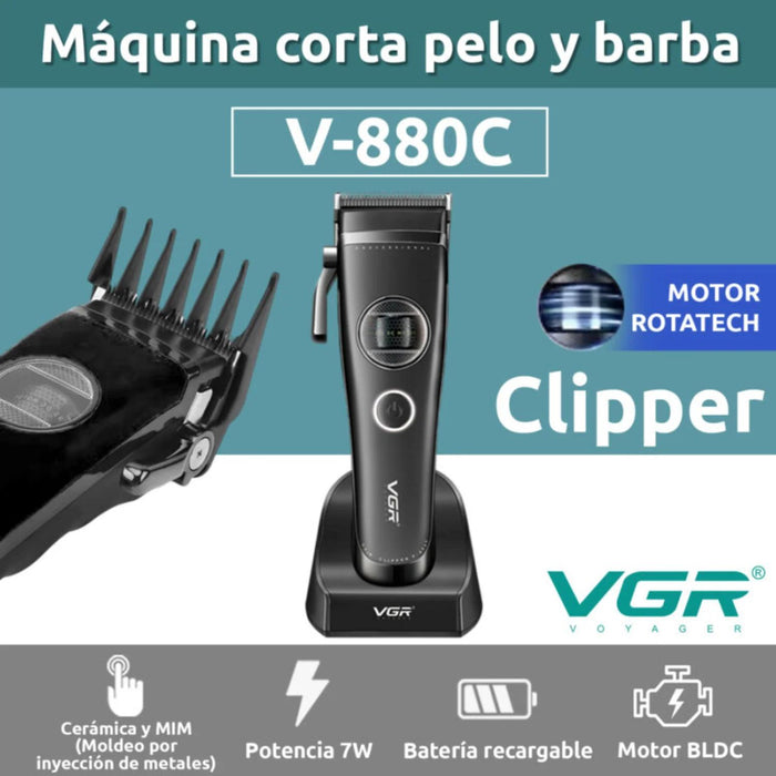 Máquina Cortar Pelo VGR880C Cerámica Motor Rotatech Negro