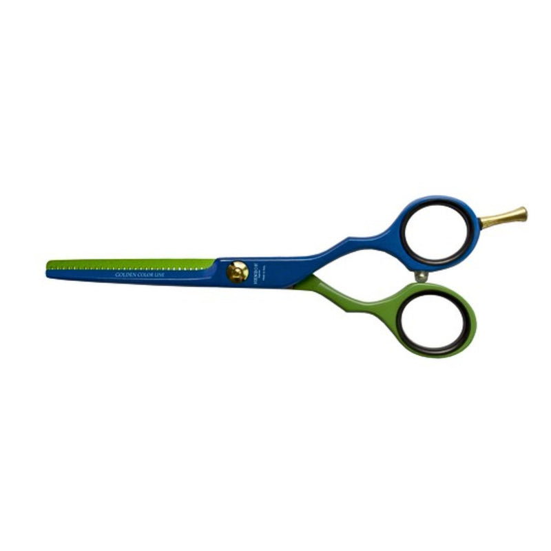 Tijera Henbor Italana 783B Esculpidora 5.5¨ Verde & Azul