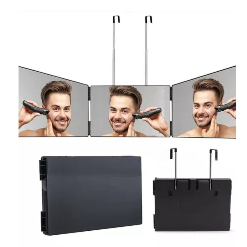 Espejo De 3 Vías Para Corte Pelo Portátil De 360 ° Barbería