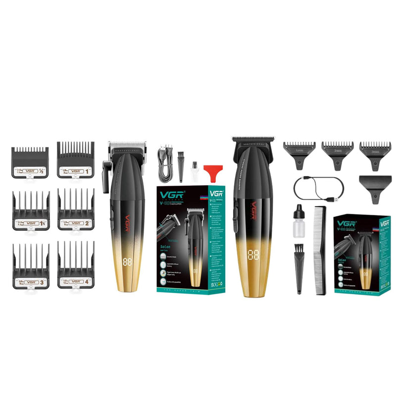 Barber Combo VGR Profesional Gold Clipper y Trimmer 9000RPM