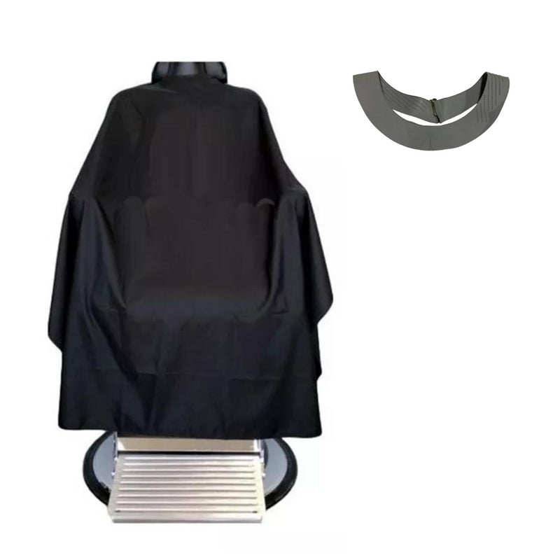 Capa de Barbero Goma Cuello de Silicona Negro