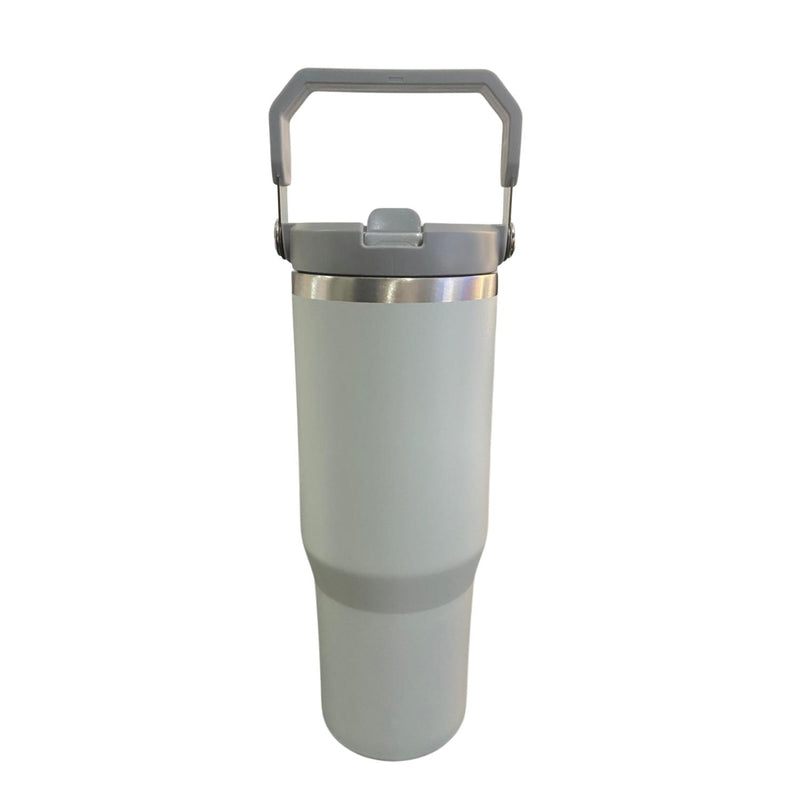 Botella Termica Flip Straw Tumbler 900 Ml Gris Claro