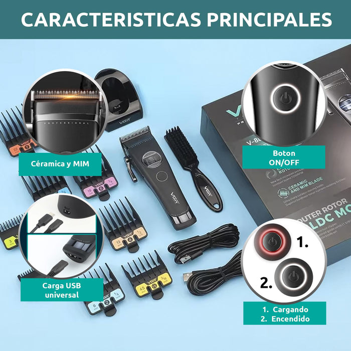 Máquina Cortar Pelo VGR880C Cerámica Motor Rotatech Negro