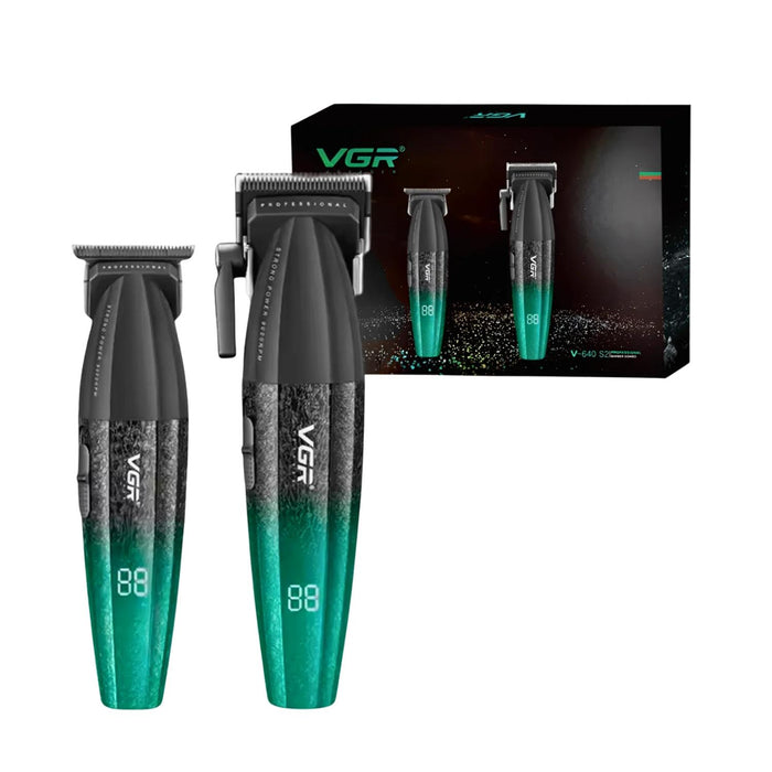 Barber Combo VGR Profesional V640 Clipper y Trimmer Verde