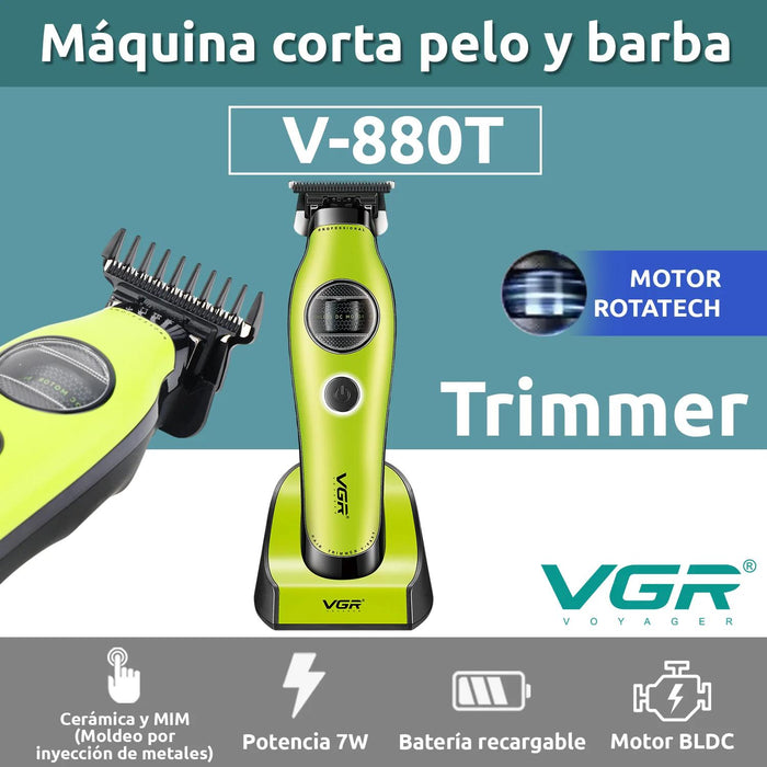 Maquina Patillera Trimmer VGR880T Rotatech Bldc 7200RPM Verde