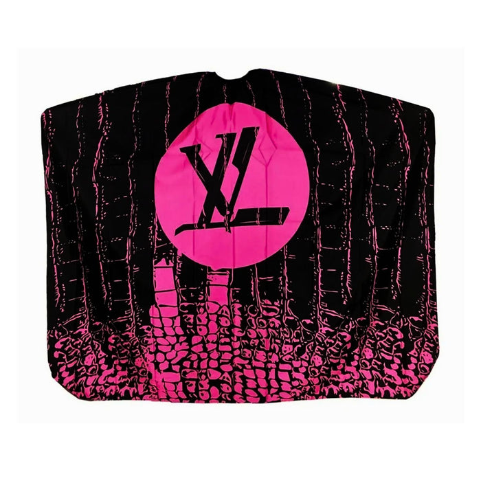Capa De Peluquería Barber Profesional Rosado Con Negro
