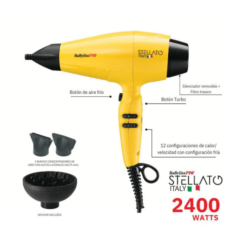 Secador de Pelo Babyliss Pro Stellato Rápido Evolution 2400W
