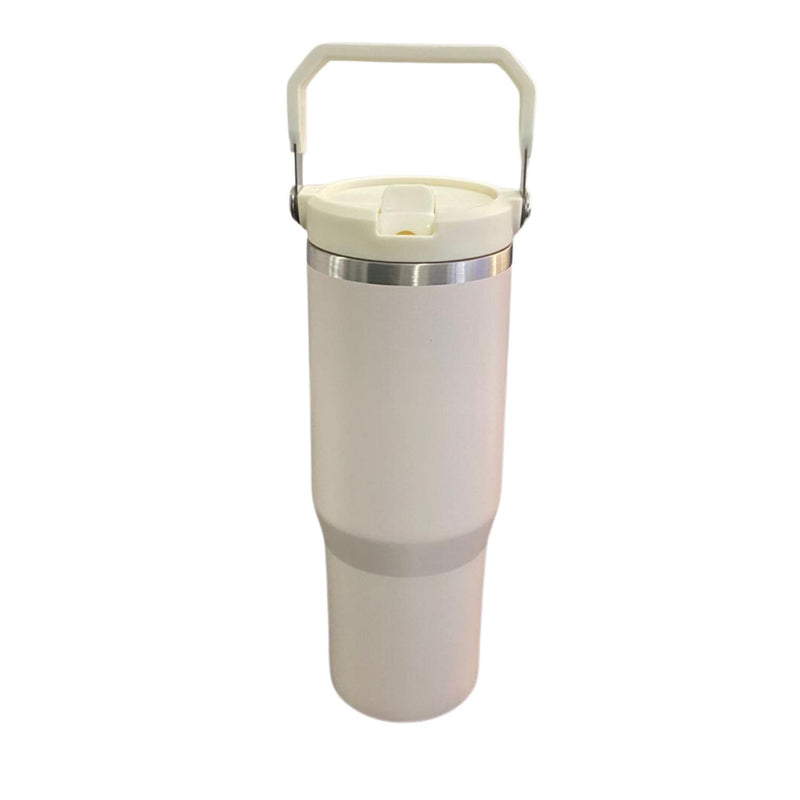 Botella Termica Flip Straw Tumbler 900 Ml Crema