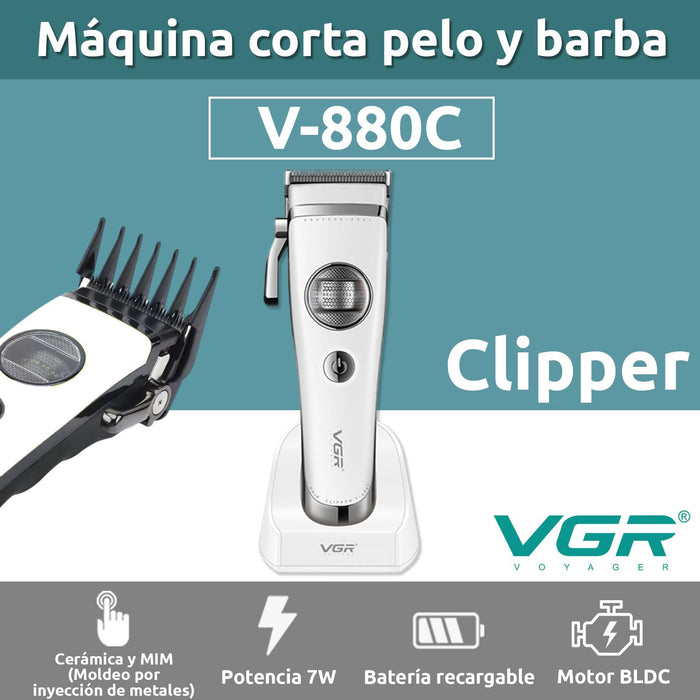 Máquina Cortar Pelo VGR880C Cerámica Motor Rotatech Blanco